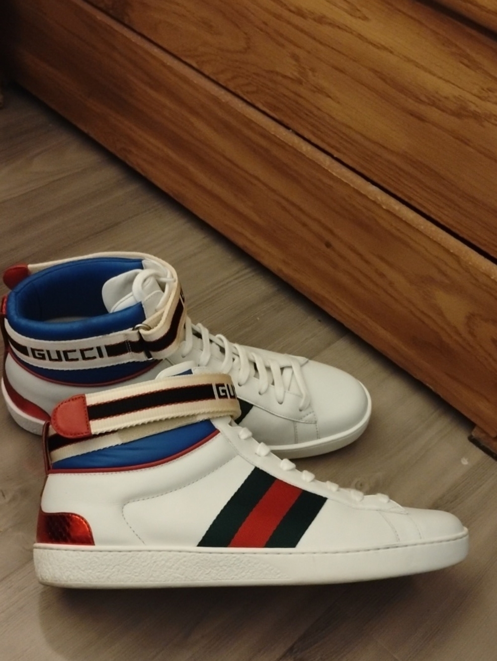 Gucci Stripe Ace High Top Sneakers
